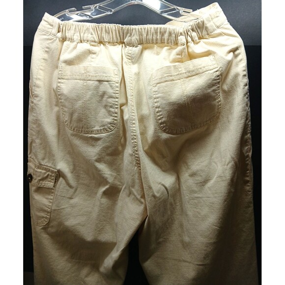 IB Diffusion Capris Cropped Pants Size 12 Cream Patch Pockets Cotton Blend - Picture 7 of 11